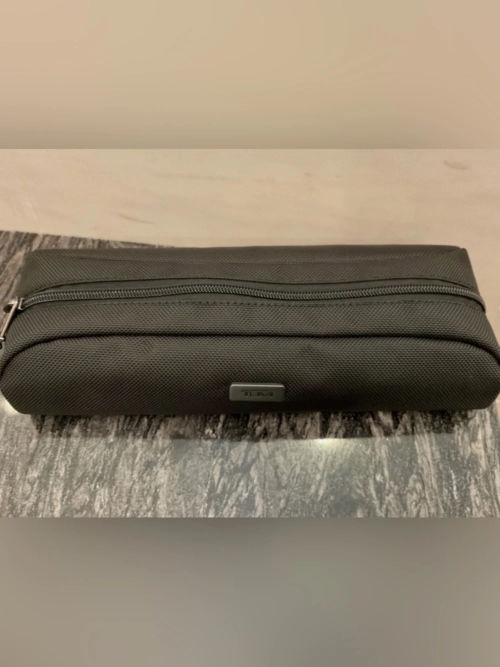 NEW - TUMI Zippered Ballistic Nylon Pencil Case - Cord Pouch - SOLID BLACK